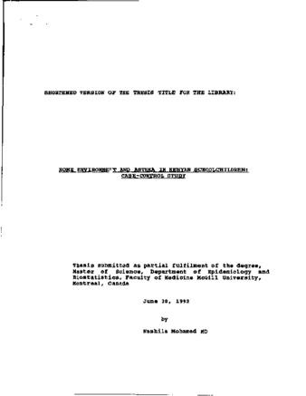 Association of the home environment and asthma in Kenyan school children : a case-control study thumbnail