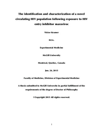 The identification and characterization of a novel circulating HIV population following exposure to HIV entry inhibitor maraviroc thumbnail