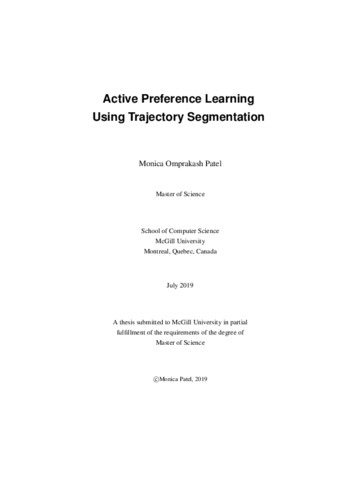 Active preference learning using trajectory segmentation thumbnail