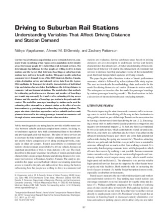 Driving to Suburban Rail Stations: Understanding Variables that Affect Driving Distance and Station Demand thumbnail