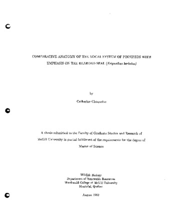 Comparative anatomy of the vocal system of pinnipeds with emphasis on the bearded seal (Erignathus barbatus) thumbnail