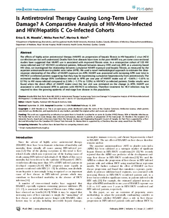 Antiretroviral Therapy Causing Long-Term Liver Damage? A Comparative Analysis of HIV-Mono-Infected and HIV/Hepatitis C Co-Infected Cohorts thumbnail