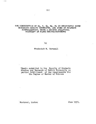 The distribution of Na, K, Ca, Mg, Fe in metasomatic zones bordering diorite intrusives, and zones of sulphide mineralization; using a revised analytical technique in flame spectrophotometry. thumbnail