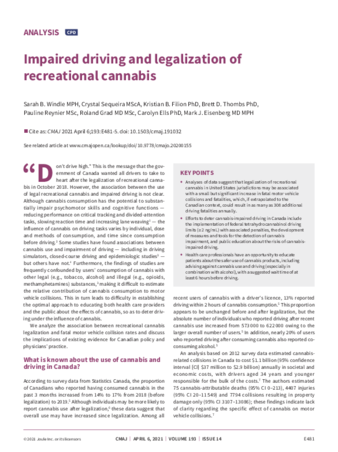 Impaired driving and legalization of recreational cannabis thumbnail