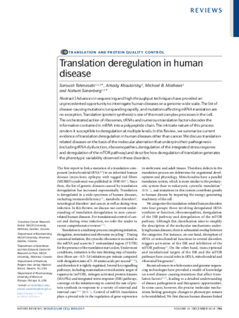 Translation deregulation in human disease thumbnail