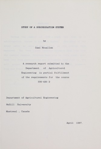 Study of Subirrigation System thumbnail