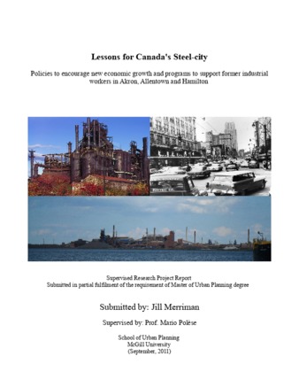 Lessons for Canada's steel-city policies to encourage new economic growth's programs to support former industrial workers in Akron, attention and Hamilton thumbnail