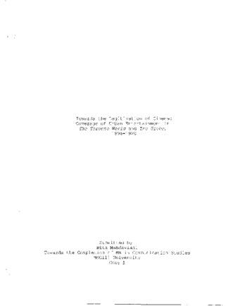 Towards the legitimation of cinema : coverage of urban entertainment in the Toronto World and the Globe, 1896-1920 thumbnail