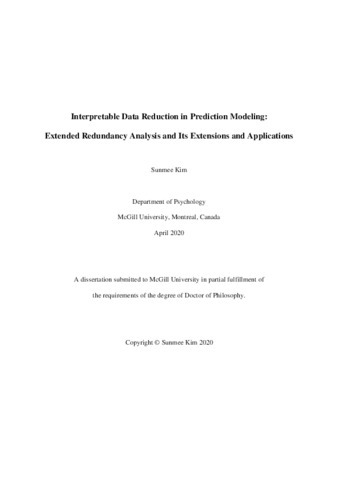 Interpretable data reduction in prediction modeling: extended redundancy analysis and its extensions and applications thumbnail