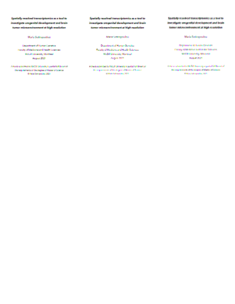 Spatially resolved transcriptomics as a tool to investigate urogenital development and brain tumor microenvironment at high resolution thumbnail