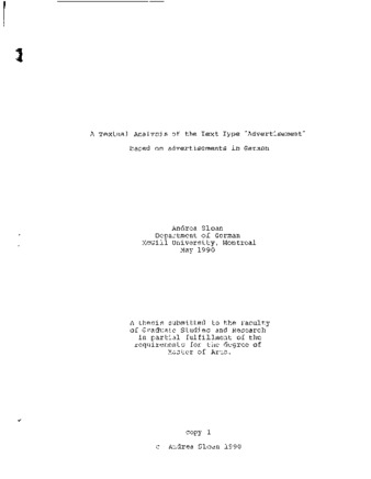 A textual analysis of the text type "advertisement" based on advertisements in German / thumbnail