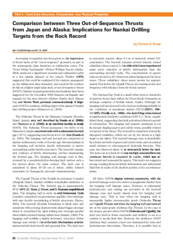 Comparison between Three Out-of-Sequence Thrusts from Japan and Alaska: Implications for Nankai Drilling Targets from the Rock Record thumbnail