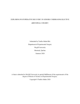 Exploring postoperative recovery in seniors undergoing elective abdominal surgery thumbnail