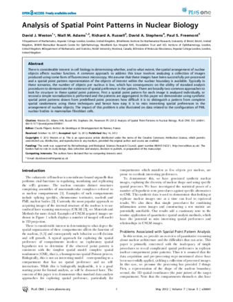 Analysis of Spatial Point Patterns in Nuclear Biology thumbnail