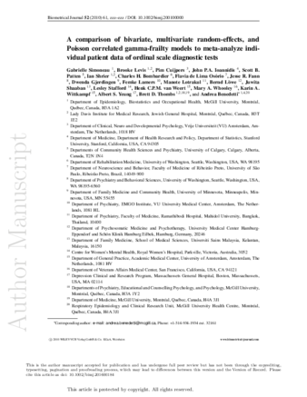 A comparison of bivariate, multivariate random-effects, and Poisson correlated gamma-frailty models to meta-analyze individual patient data of ordinal scale diagnostic tests. thumbnail