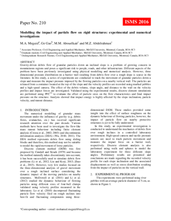 Modelling the impact of particle flow on rigid structures: experimental and numerical investigations  thumbnail