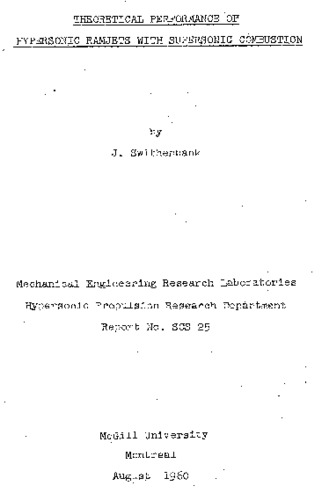 Theoretical performance of hypersonic ramjets with supersonic combustion thumbnail