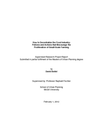 How to decentralize the food industry: policies and actions that encourage the proliferation of small-scale farming thumbnail