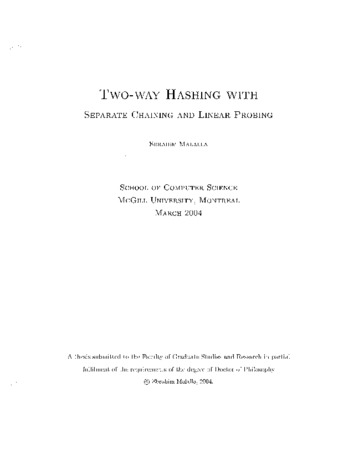 Two-way hashing with separate chaining and linear probing thumbnail