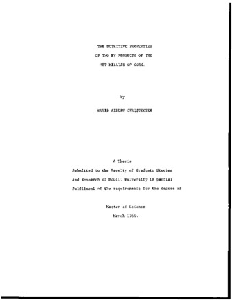 The nutritive properties of two by-products of the wet milling of corn. thumbnail