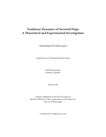 Nonlinear dynamics of inverted flags: A theoretical and experimental investigation thumbnail