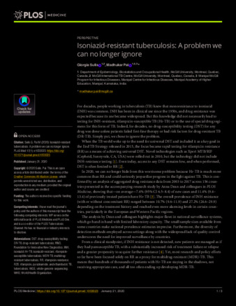 Isoniazid-resistant tuberculosis: A problem we can no longer ignore thumbnail