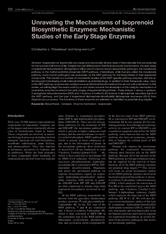 Unraveling the Mechanisms of Isoprenoid Biosynthetic Enzymes: Mechanistic Studies of the Early Stage Enzymes thumbnail