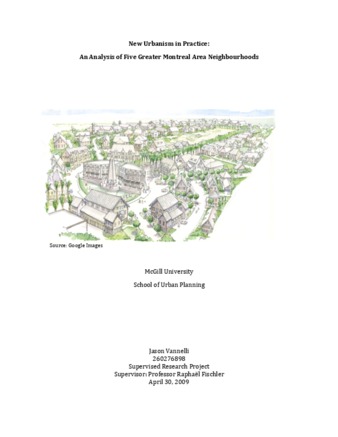 New Urbanism in Practice: An Analysis of Five Greater Montreal Area Neighbourhoods thumbnail