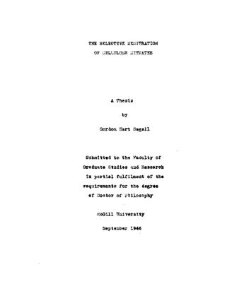 The selective denitration of cellulose nitrates. thumbnail