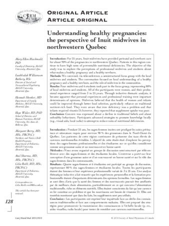 Understanding healthy pregnancies: the perspective of Inuit midwives in northwestern Quebec thumbnail