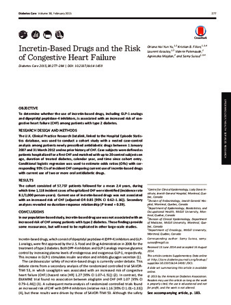 Incretin-Based Drugs and the Risk of Congestive Heart Failure thumbnail