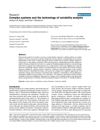 Complex systems and the technology of variability analysis thumbnail