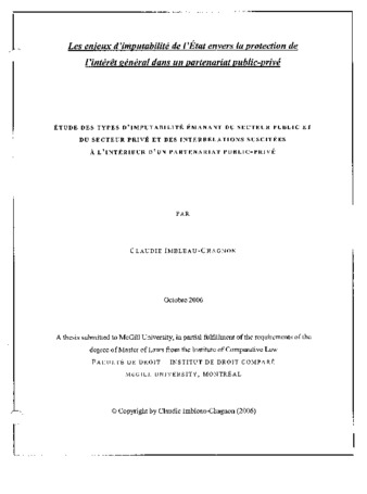 Thesis | Les Enjeux D'Imputabilité De L'État Envers La Protection.