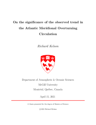 On the significance of the observed trend in the Atlantic Meridional overturning circulation thumbnail