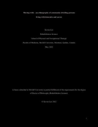 Moving-with - an ethnography of community-dwelling persons living with dementia and carers thumbnail