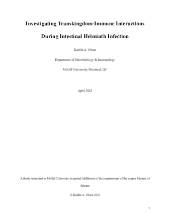 Investigating transkingdom-immune interactions during intestinal helminth infection thumbnail