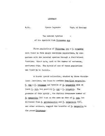 Two natural hybrids of the cyprinid fish Chrosomus eos. thumbnail