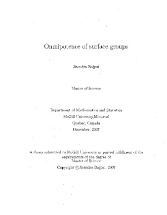 Omnipotence of surface groups thumbnail