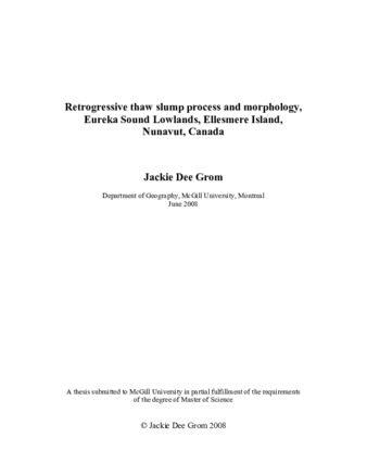 Retrogressive thaw slump process and morphology, Eureka Sound Lowlands, Ellesmere Island, Nunavut, Canada thumbnail