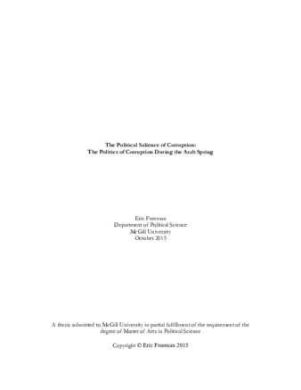 The political salience of corruption: The politics of corruption during the Arab spring thumbnail