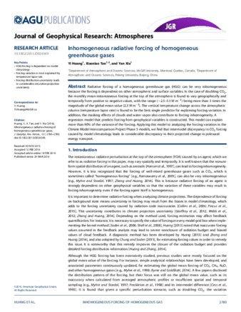 Inhomogeneous radiative forcing of homogeneousgreenhouse gases thumbnail