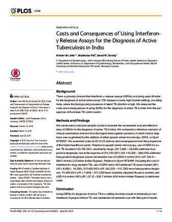 Costs and Consequences of Using Interferon-γ Release Assays for the Diagnosis of Active Tuberculosis in India thumbnail