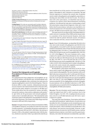 Trends in First Gabapentin and Pregabalin Prescriptions in Primary Care in the United Kingdom, 1993-2017 thumbnail