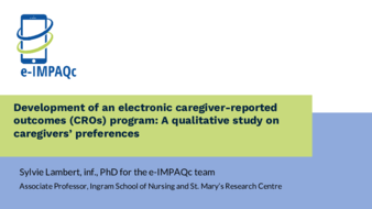 Development of an electronic caregiver-reported outcomes (CROs) program: A qualitative study on caregivers’ preferences thumbnail