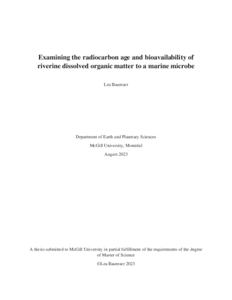 Examining the bioavailability of riverine dissolved organic matter to a marine microbe thumbnail