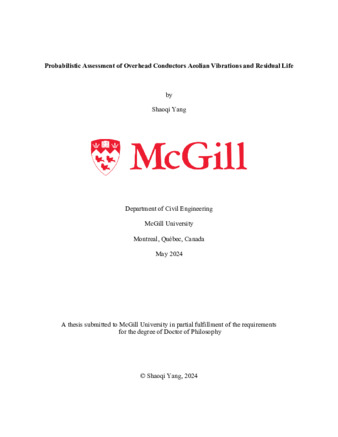 Probabilistic Assessment of Overhead Conductors Aeolian Vibrations and Residual Life thumbnail