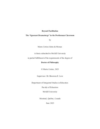 Beyond facilitation:  The “Ignorant Dramaturge” in the posthuman classroom thumbnail