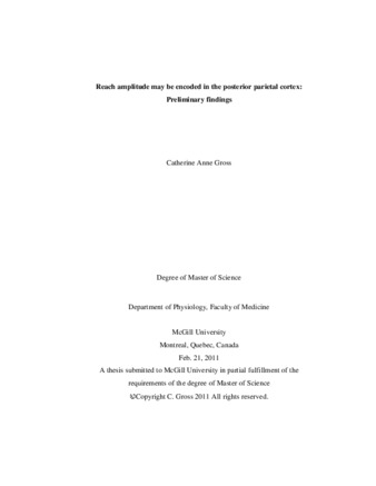 Reach amplitude may be encoded in the posterior parietal cortex: preliminary findings thumbnail