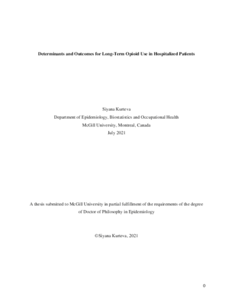 Determinants and outcomes for long-term opioid use in hospitalized patients thumbnail