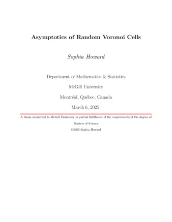Asymptotics of Random Voronoi Cells thumbnail